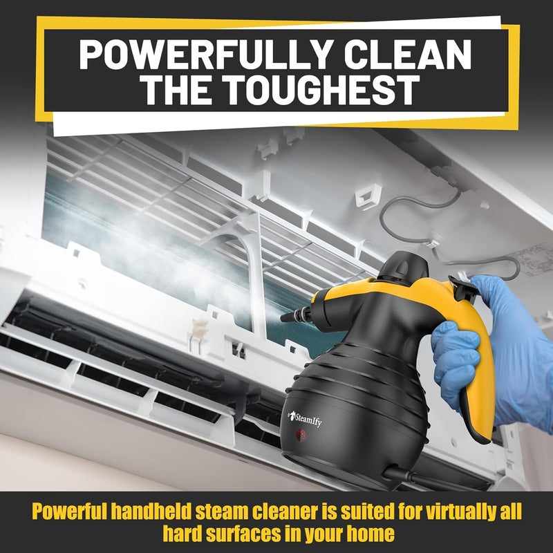 STEAMIFY Pressurized Handheld Steam Cleaner with 10pcs Accessories & Safety Lock, Multi-Purpose & Powerful Home Use Steamer for Cleaning, Car, Bathroom, Shower, Upholstery, Grout, Window - Image 5